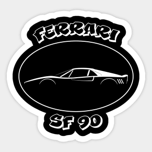 Ferrari SF90 White Sticker